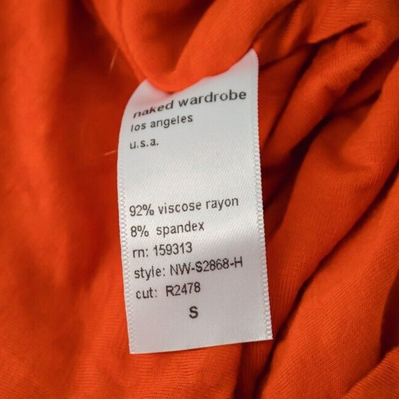 Naked Wardrobe Size Small S Orange Red Strapless Ruched Bodycon Knit Maxi Dress - Picture 5 of 7